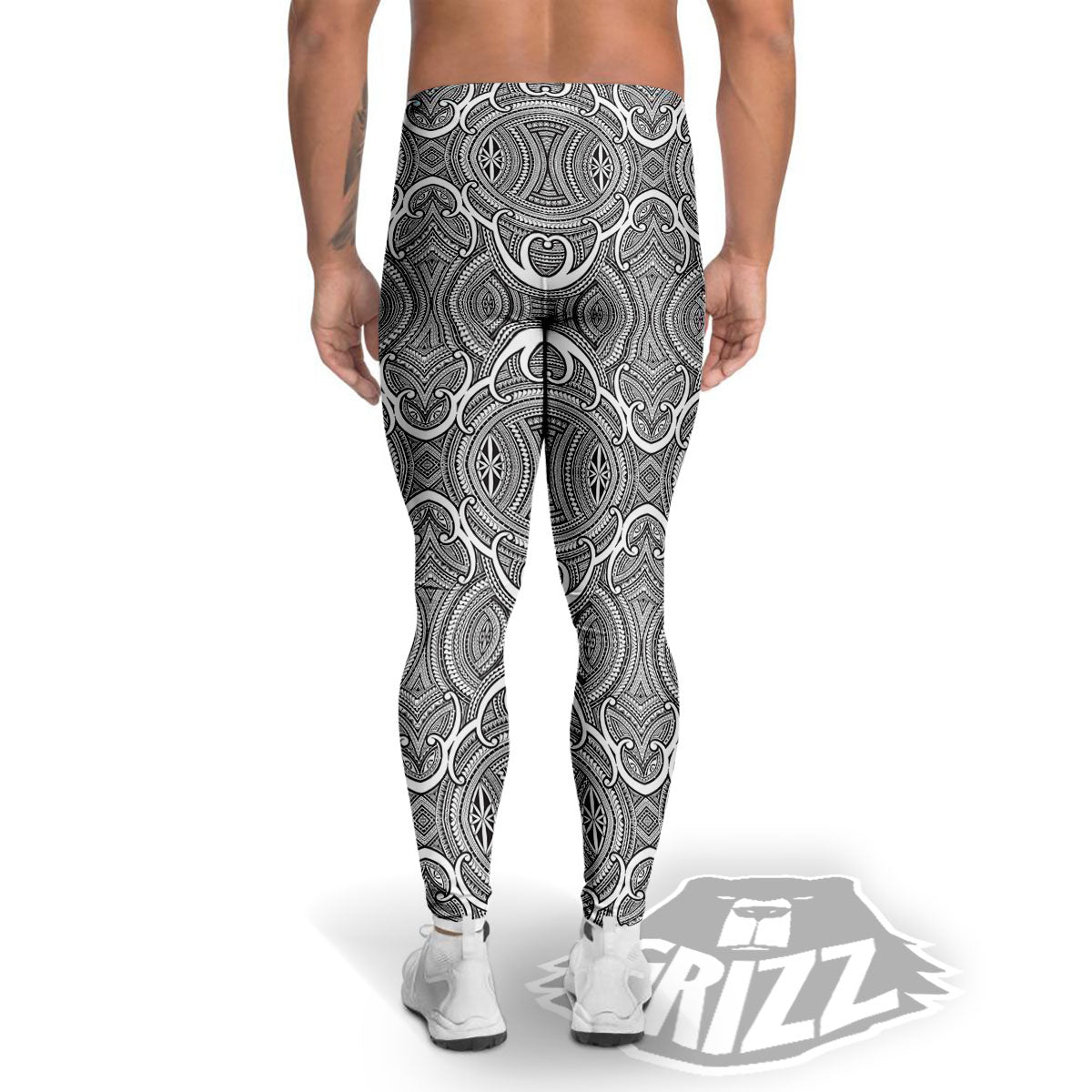 Tribal Tattoo Maori Print Pattern Men's Leggings-grizzshop