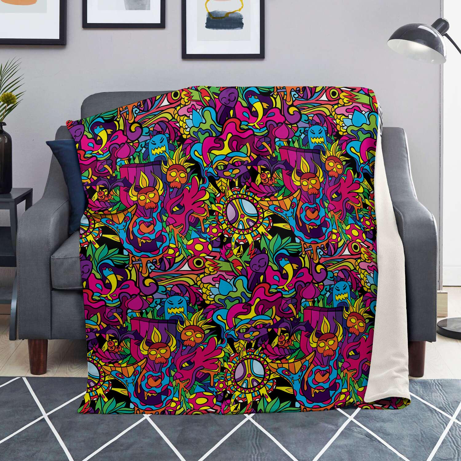 Tribal Trippy Blanket-grizzshop