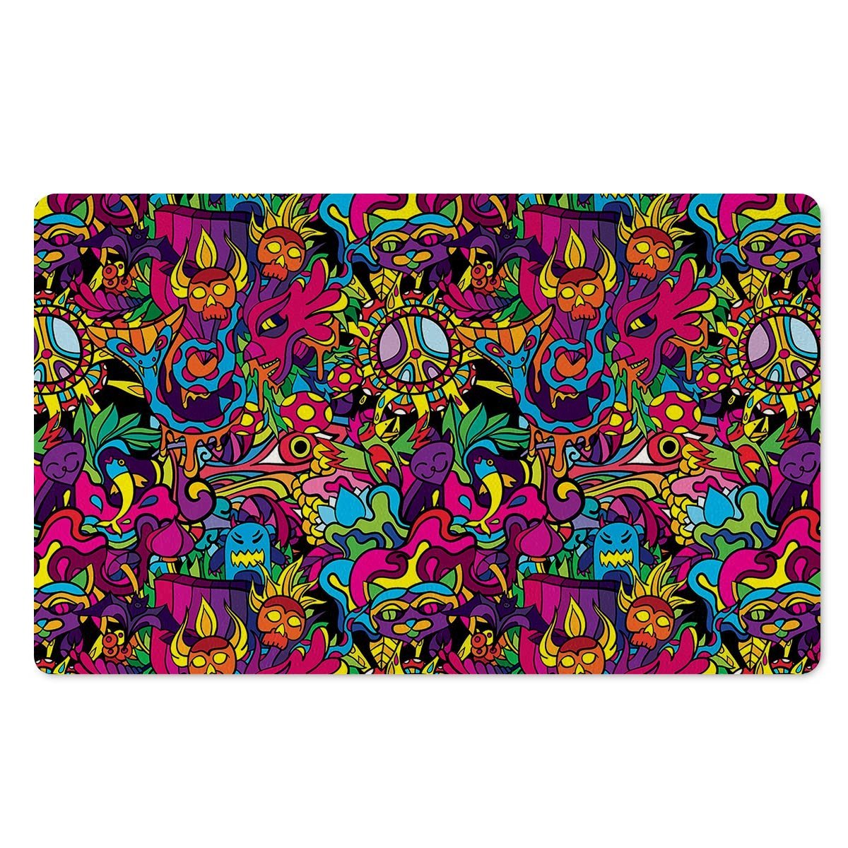 Tribal Trippy Door Mat-grizzshop