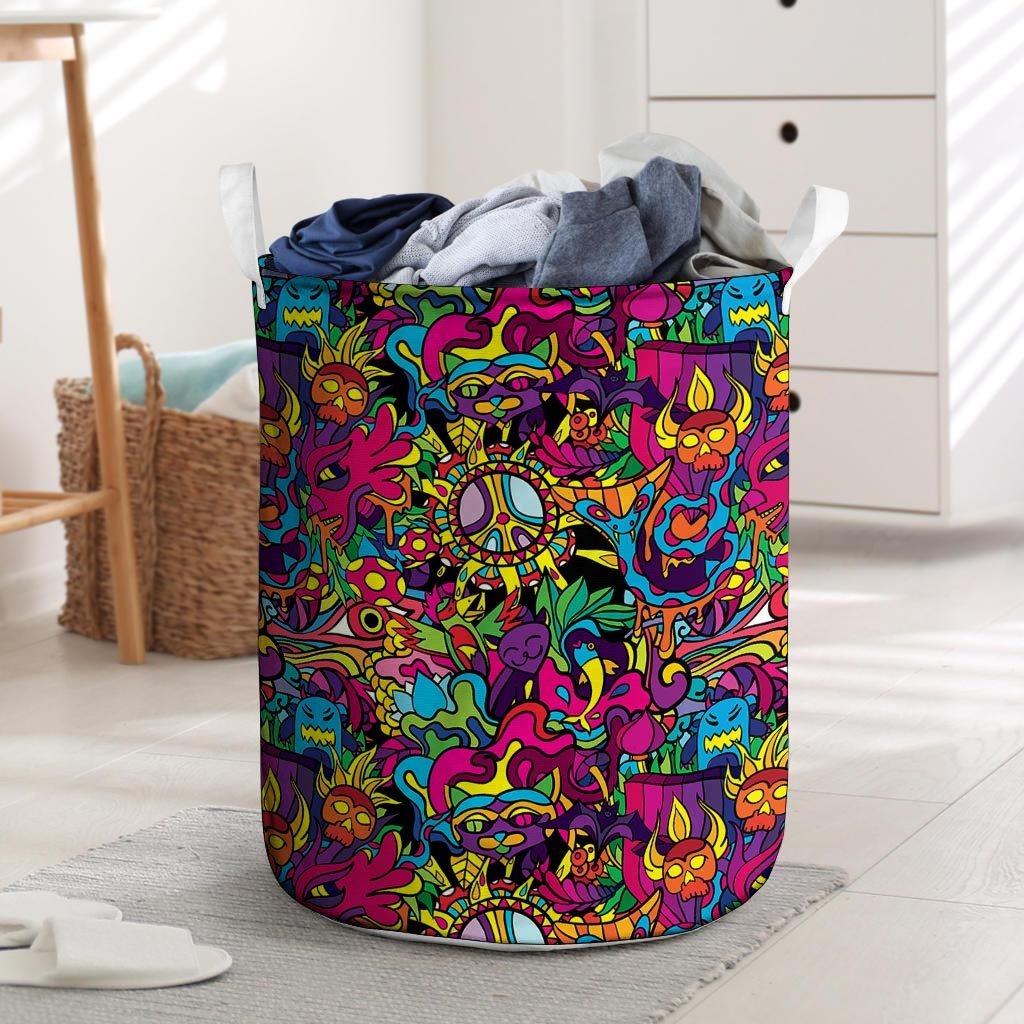 Tribal Trippy Laundry Basket-grizzshop