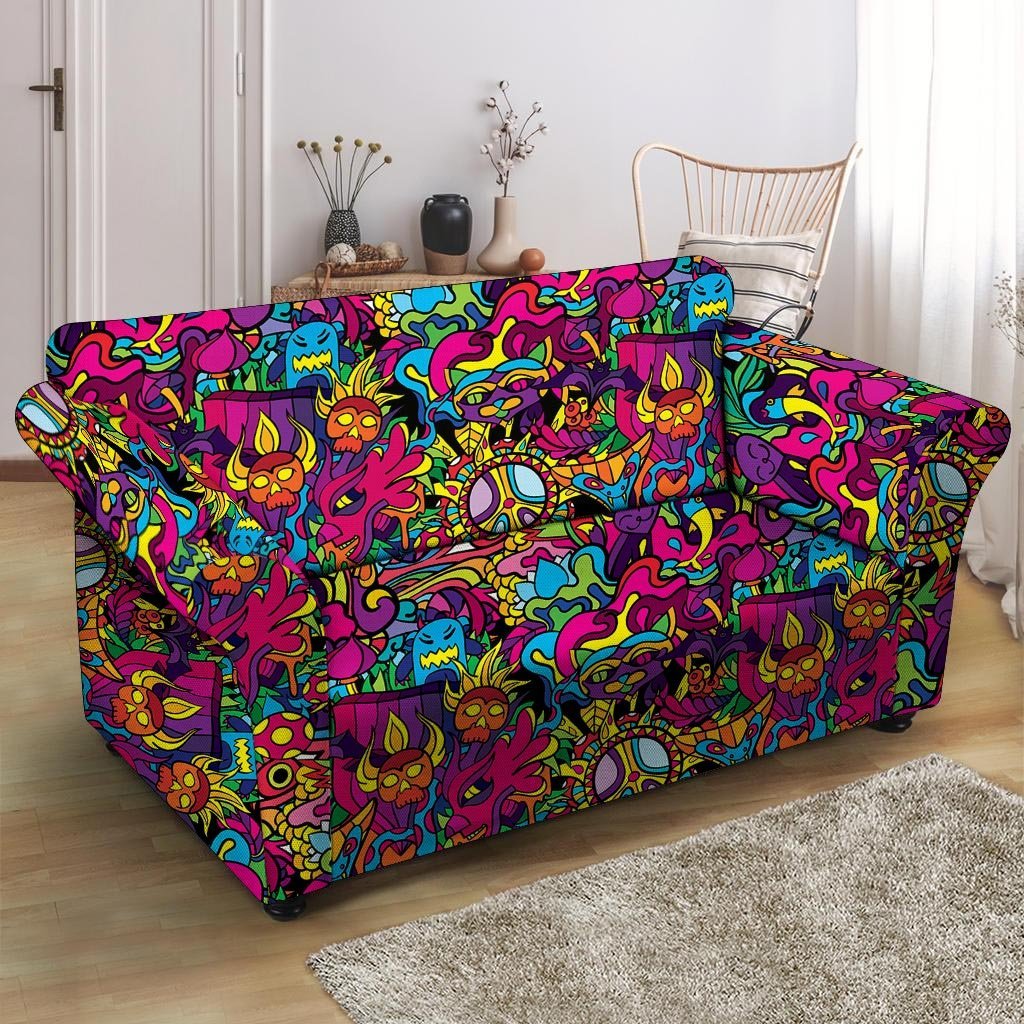 Tribal Trippy Loveseat Cover-grizzshop