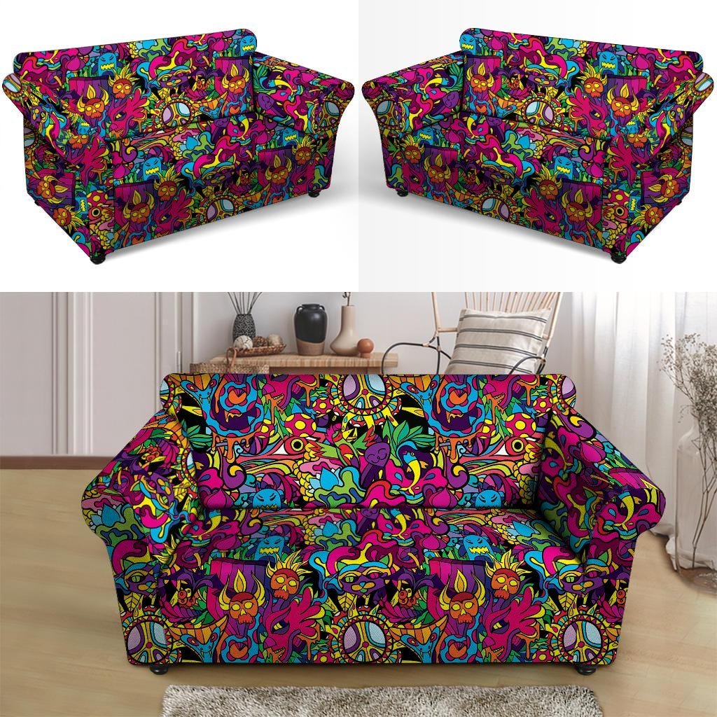 Tribal Trippy Loveseat Cover-grizzshop