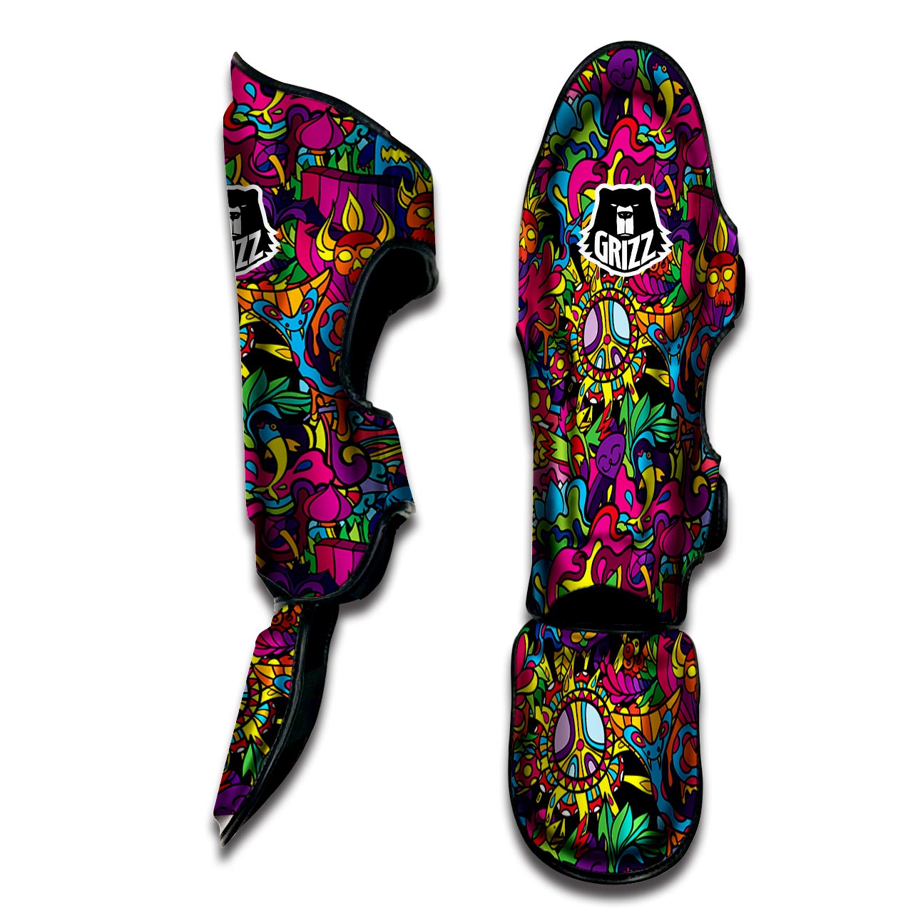 Tribal Trippy Muay Thai Shin Guard-grizzshop