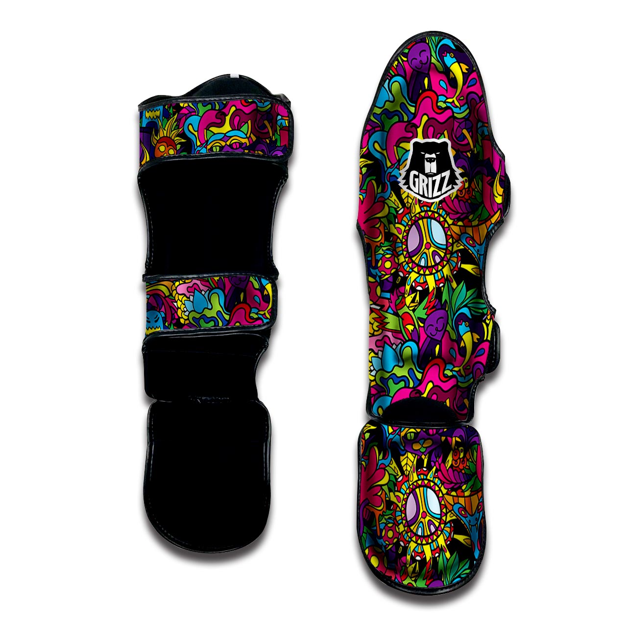 Tribal Trippy Muay Thai Shin Guard-grizzshop