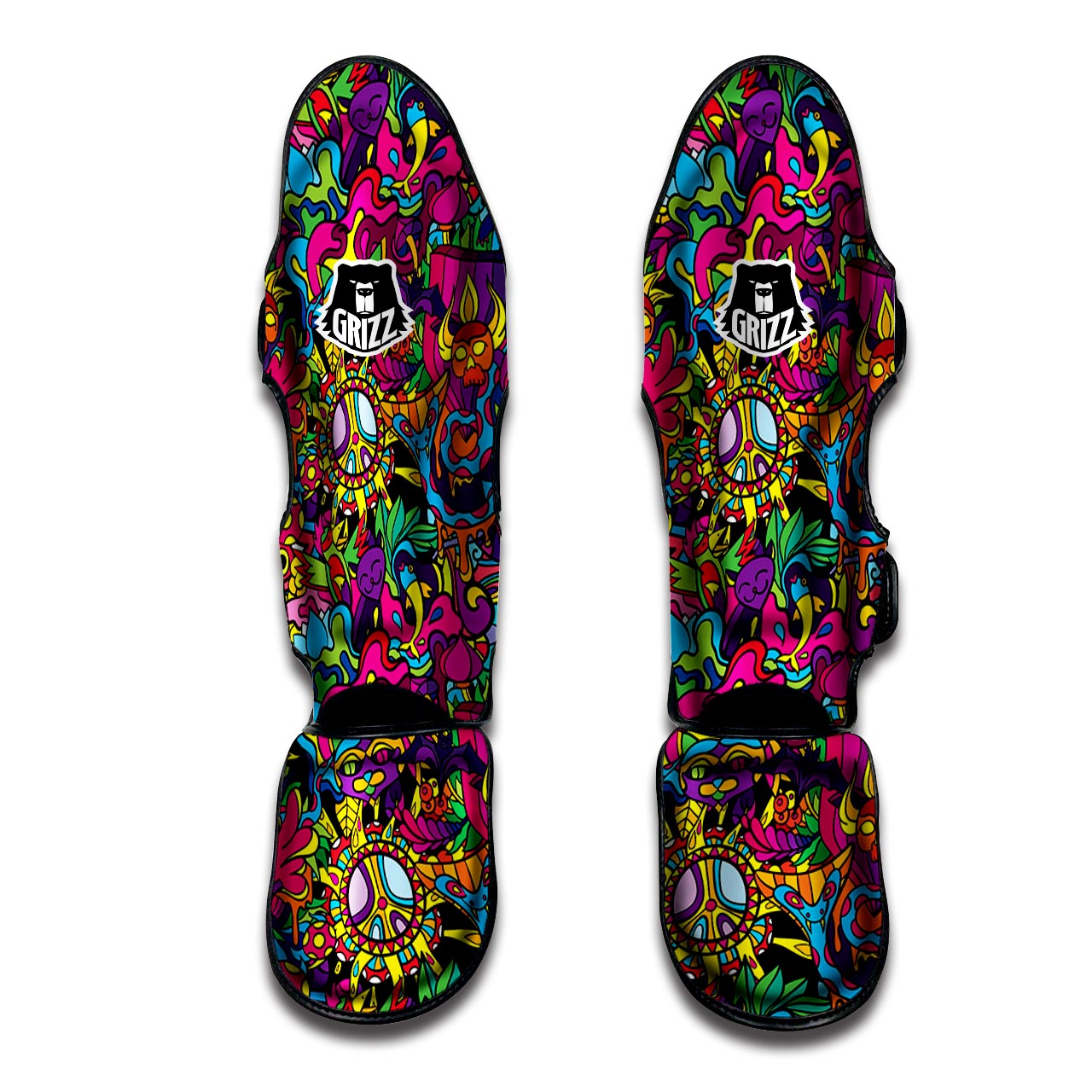 Tribal Trippy Muay Thai Shin Guard-grizzshop