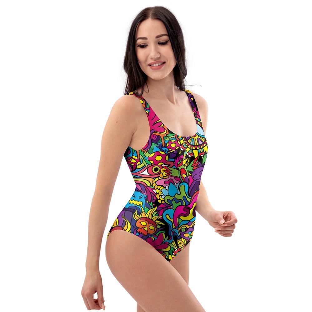 Tribal Trippy One Piece Swimsuite-grizzshop