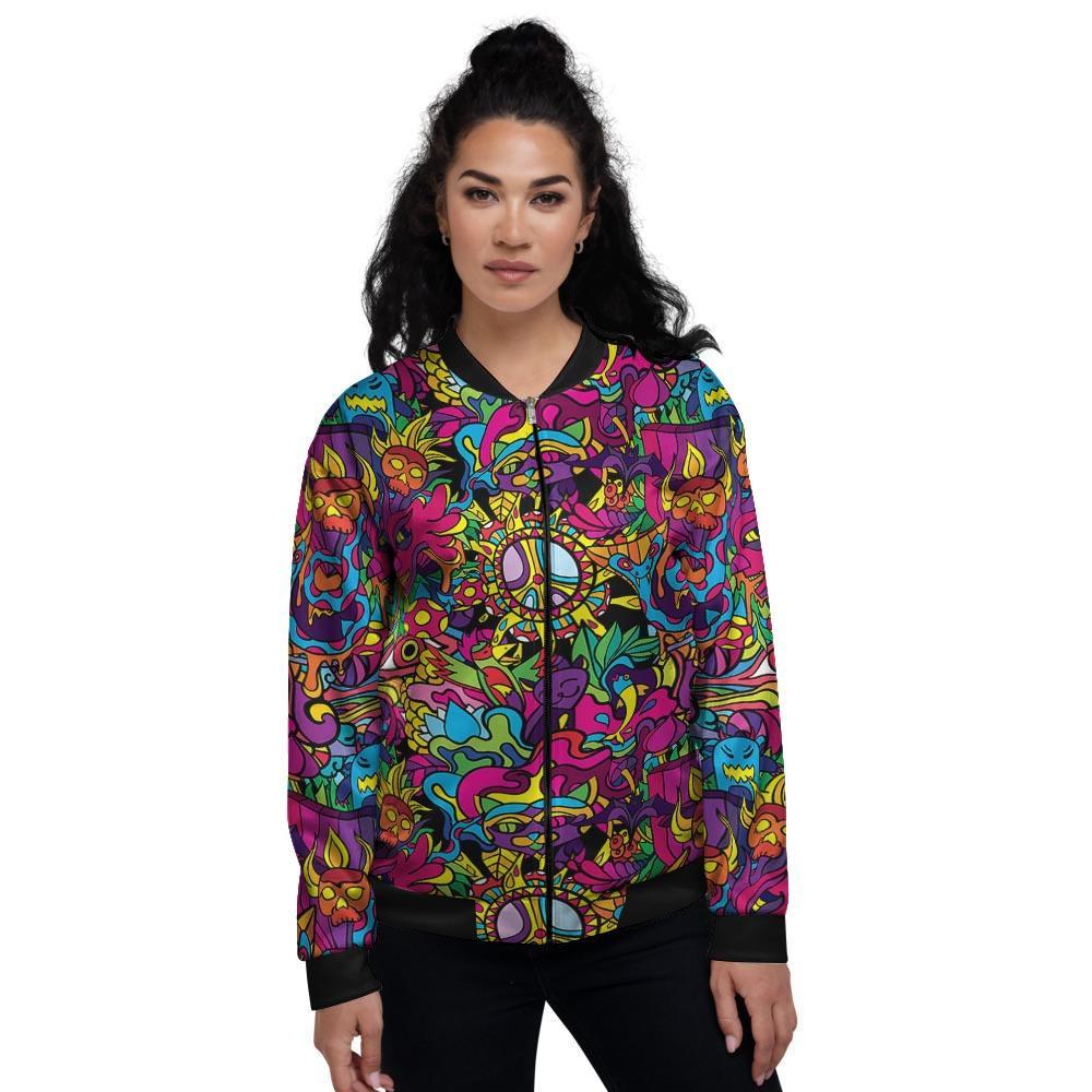 Tribal Trippy Women's Bomber Jacket-grizzshop