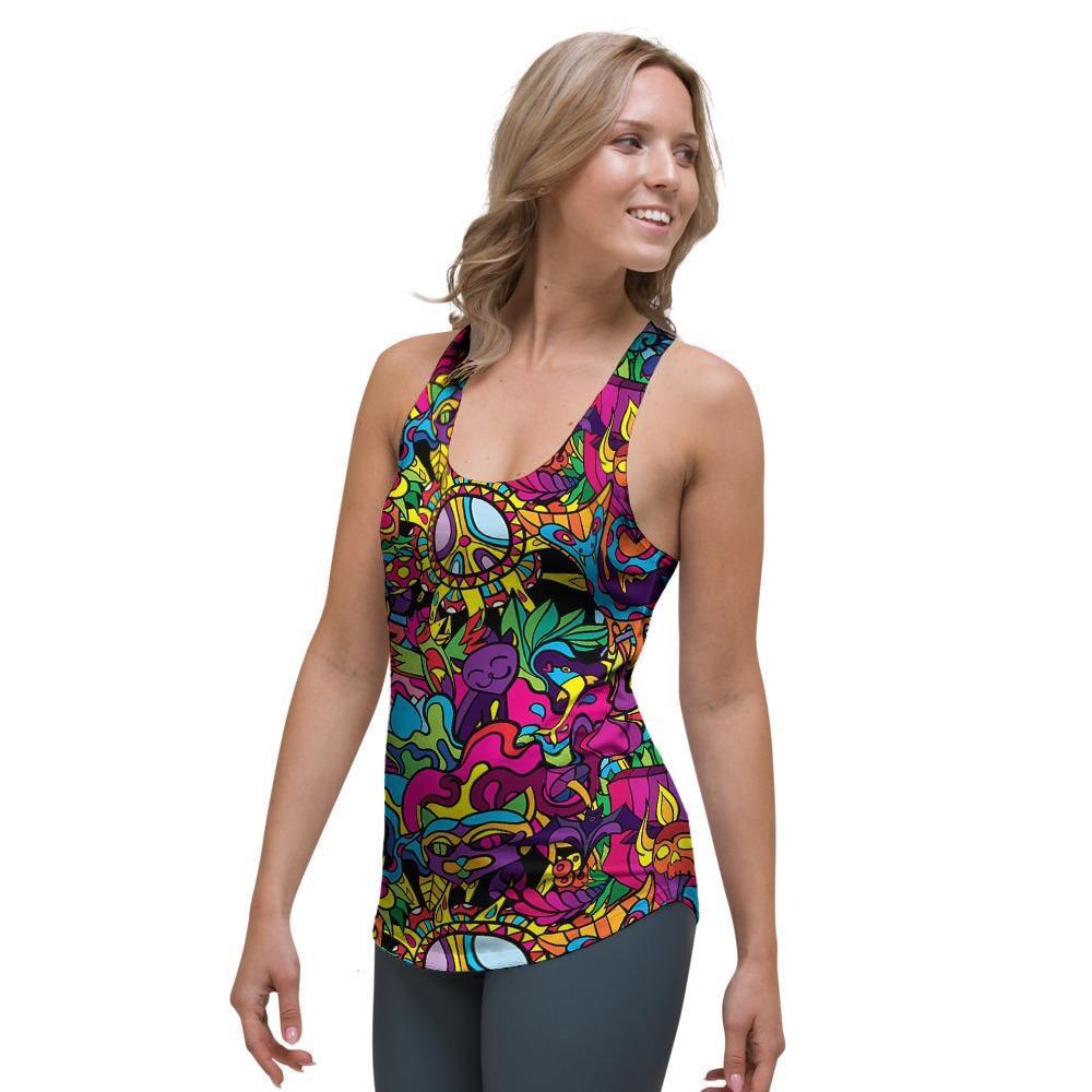 Tribal Trippy Women's Racerback Tank Top-grizzshop
