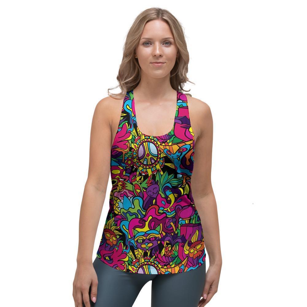 Tribal Trippy Women's Racerback Tank Top-grizzshop