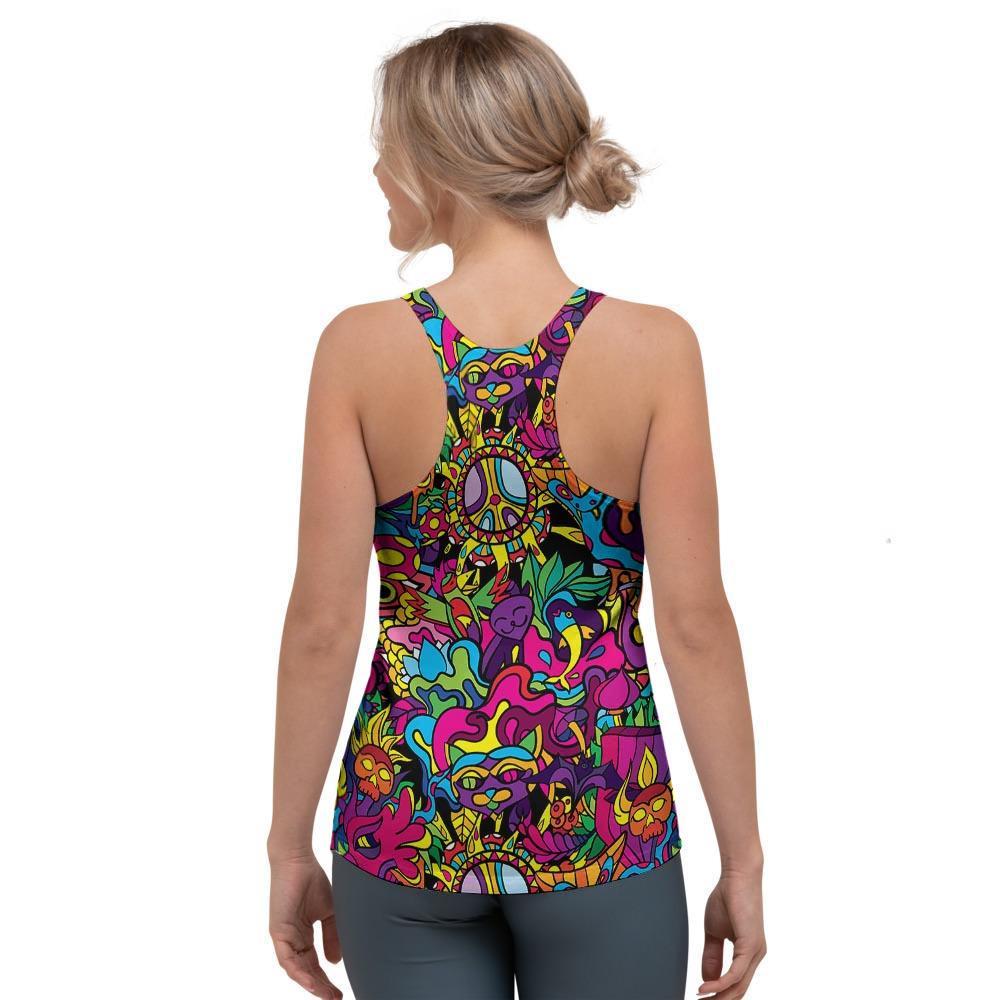 Tribal Trippy Women's Racerback Tank Top-grizzshop