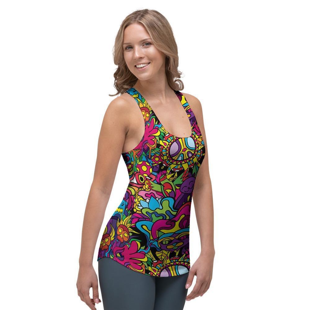 Tribal Trippy Women's Racerback Tank Top-grizzshop