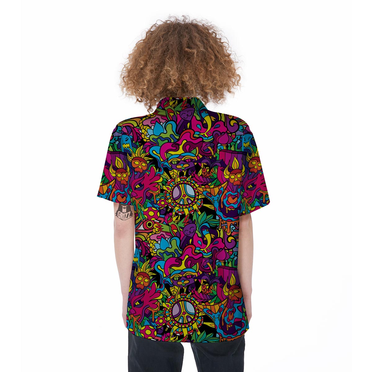 Tribal Trippy Women's Short Sleeve Shirts-grizzshop