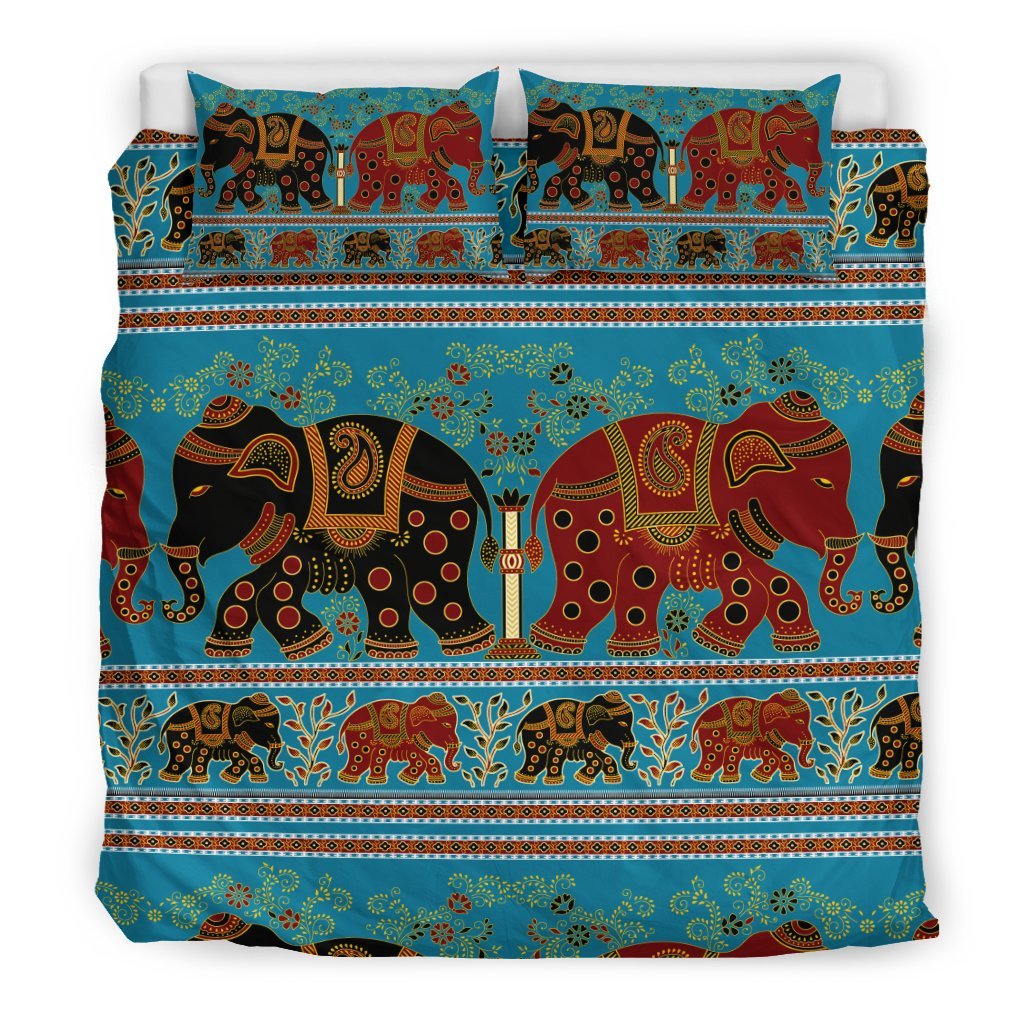 Tribal Elephant Print Duvet Cover Bedding Set-grizzshop