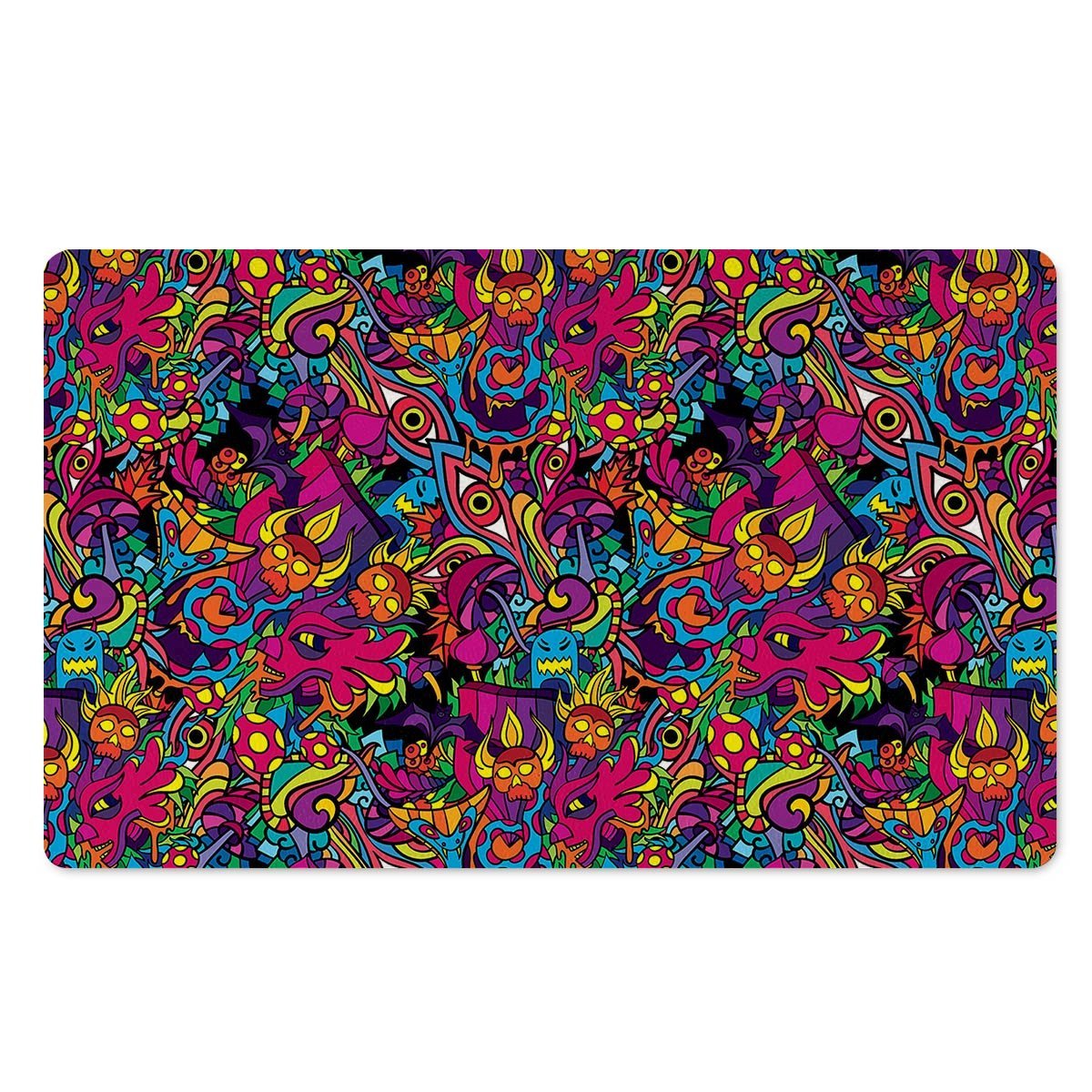 Tribal Hippie Trippy Door Mat-grizzshop