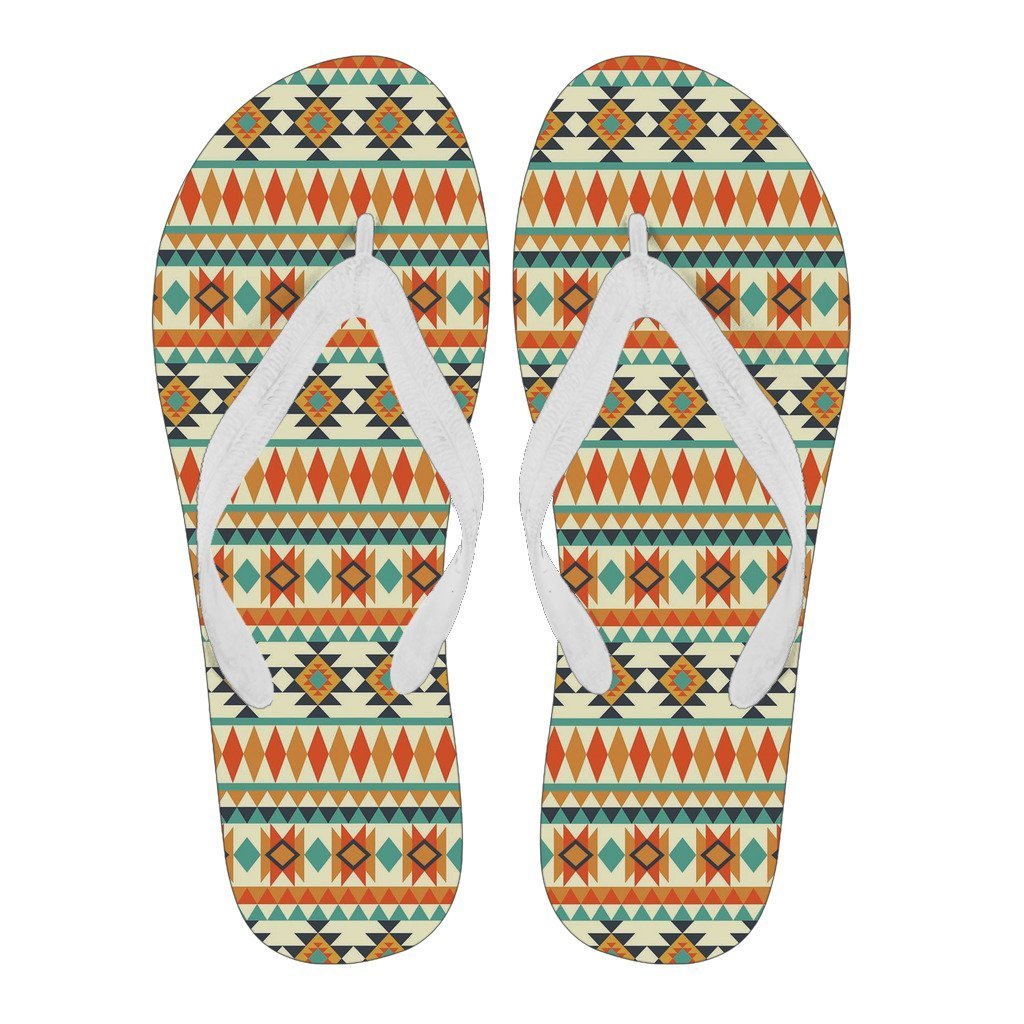 Tribal Native American Aztec Indians Navajo Print Men & Women Flip Flops-grizzshop