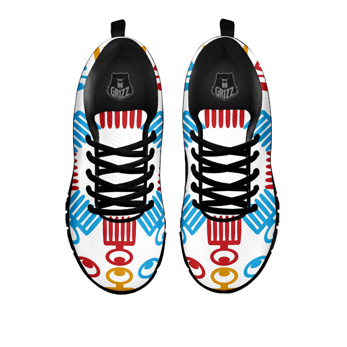 Tribe Symbols Red Adinkra Print Black Sneaker-grizzshop