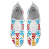 Tribe Symbols Red Adinkra Print White Athletic Shoes-grizzshop