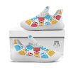 Tribe Symbols Red Adinkra Print White Athletic Shoes-grizzshop