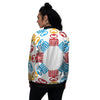 Tribe Symbols Red Adinkra Print Women's Bomber Jacket-grizzshop