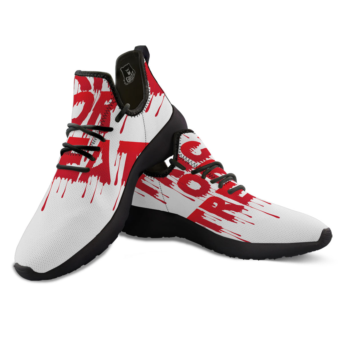 Trick Or Treat Red Blood Halloween Print Black Athletic Shoes-grizzshop