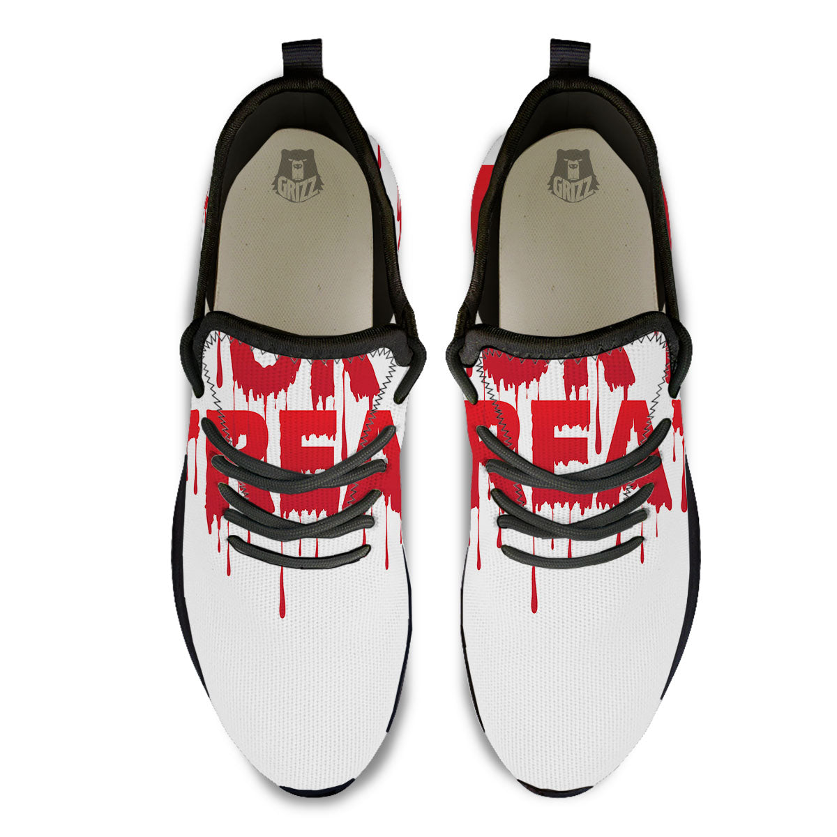 Trick Or Treat Red Blood Halloween Print Black Athletic Shoes-grizzshop