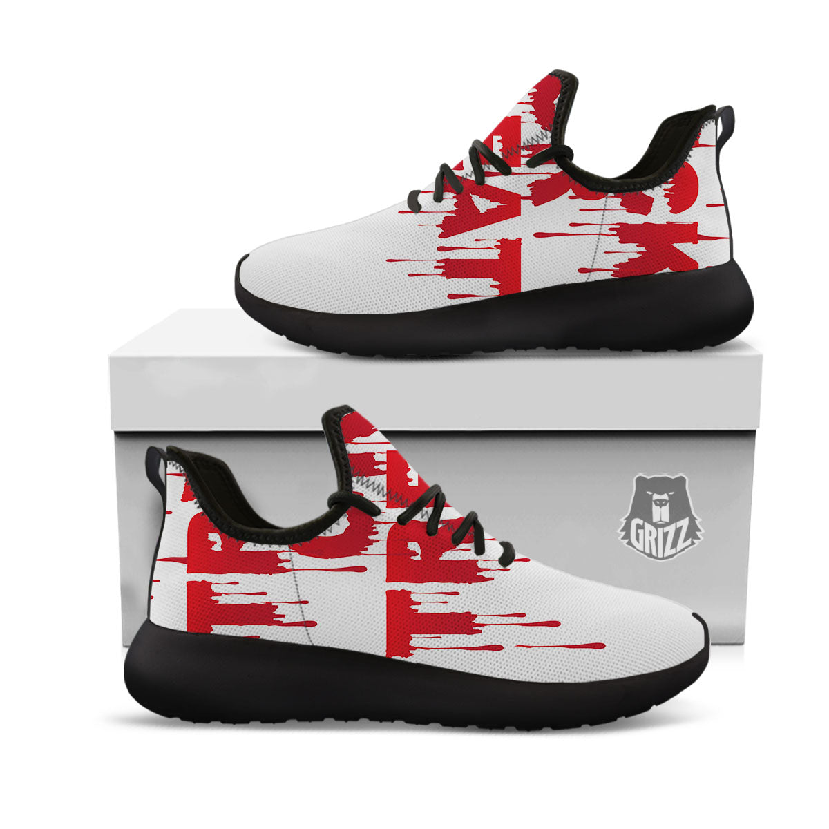 Trick Or Treat Red Blood Halloween Print Black Athletic Shoes-grizzshop
