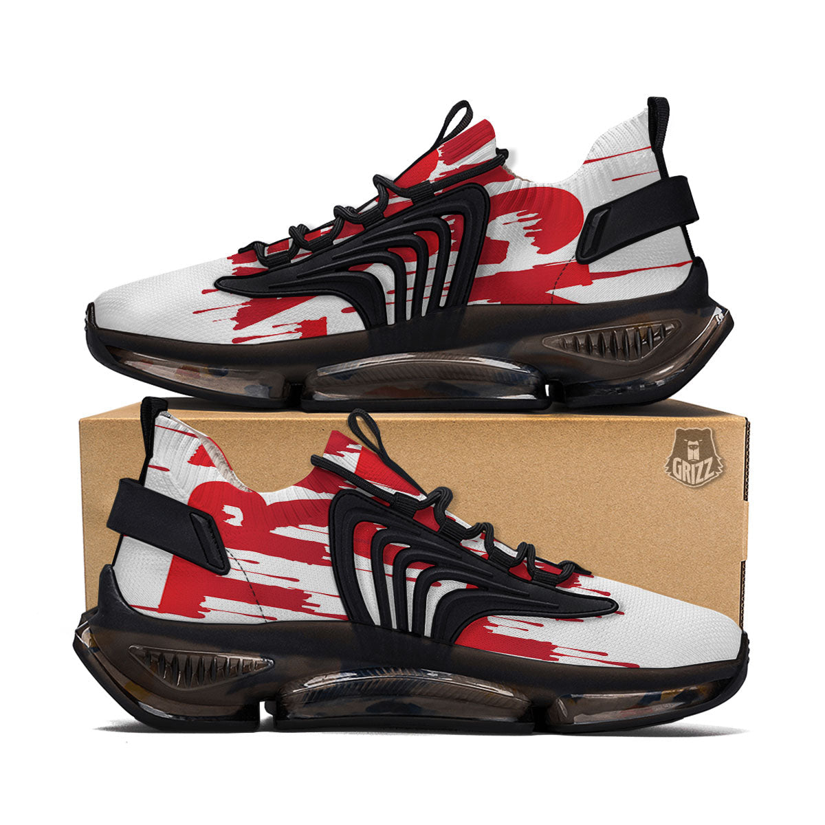 Trick Or Treat Red Blood Halloween Print Black Gym Shoes-grizzshop
