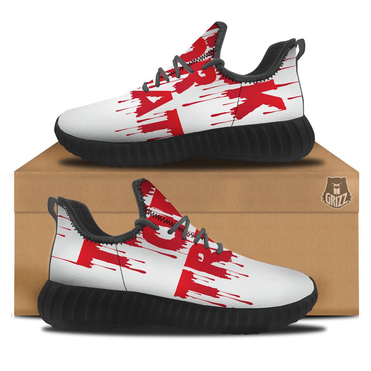 Trick Or Treat Red Blood Halloween Print Black Walking Shoes-grizzshop