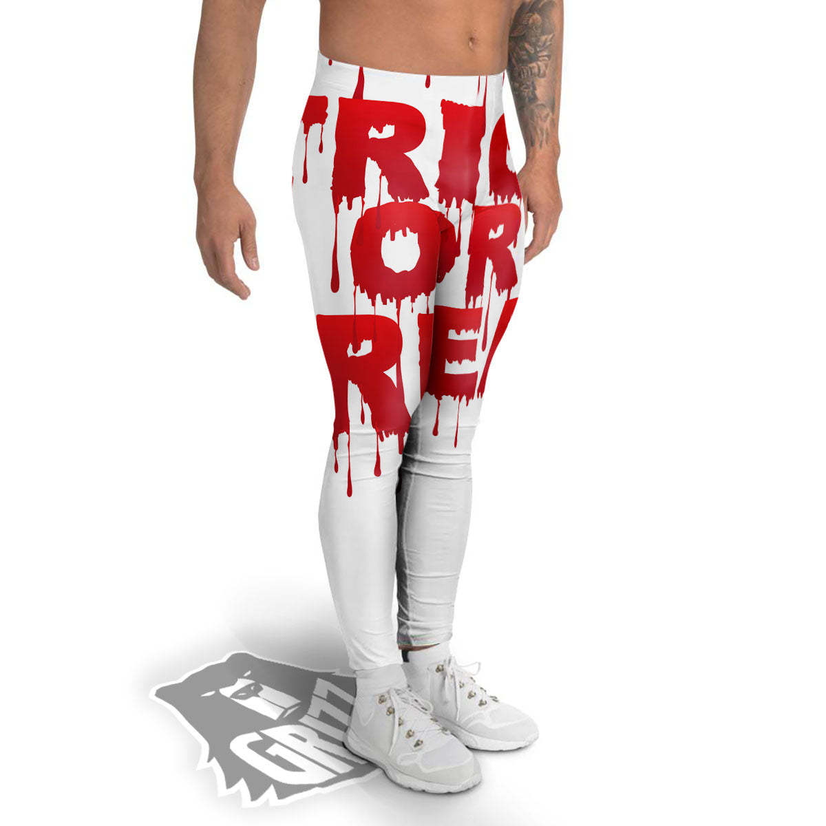 Trick Or Treat Red Blood Halloween Print Men's Leggings-grizzshop