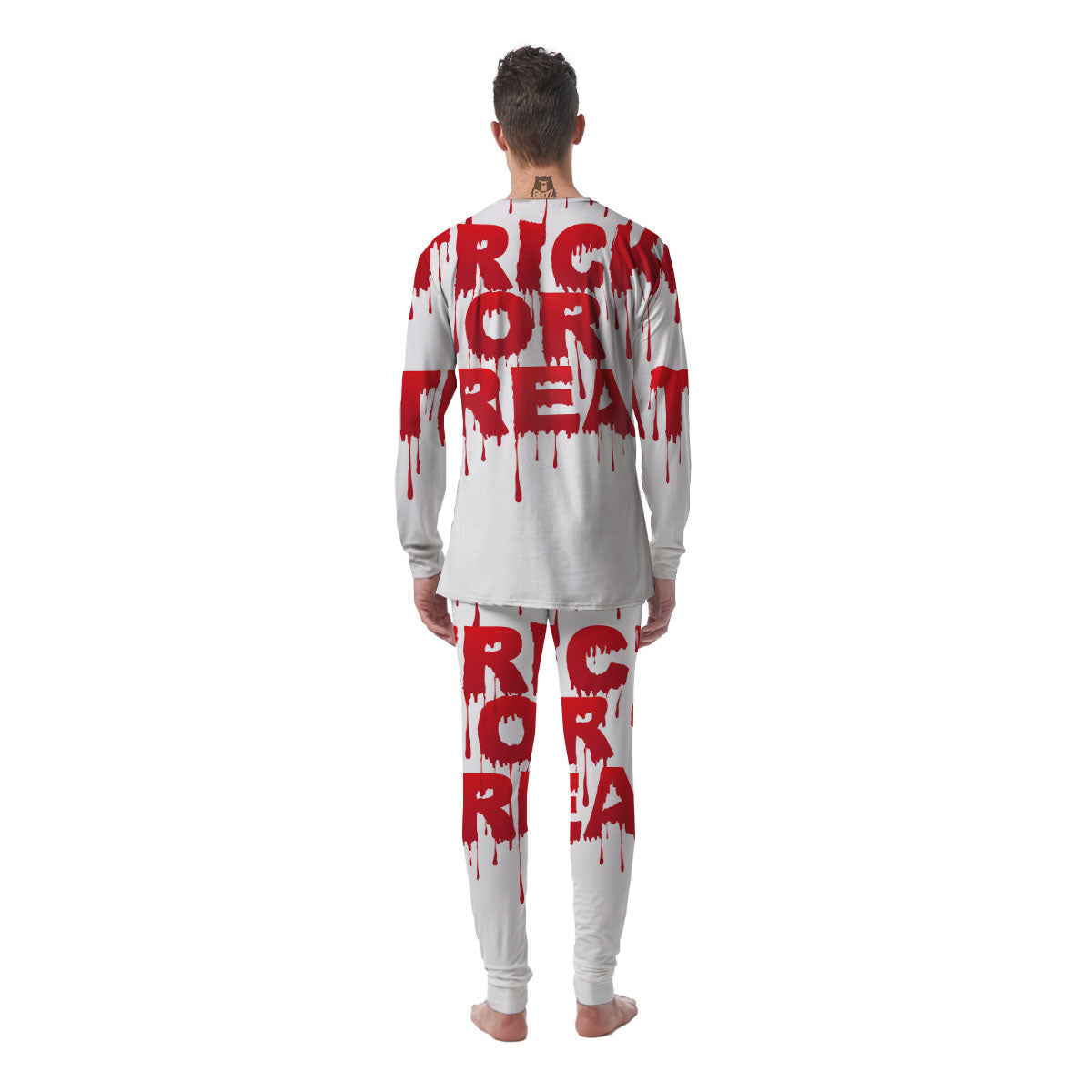 Trick Or Treat Red Blood Halloween Print Men's Pajamas-grizzshop