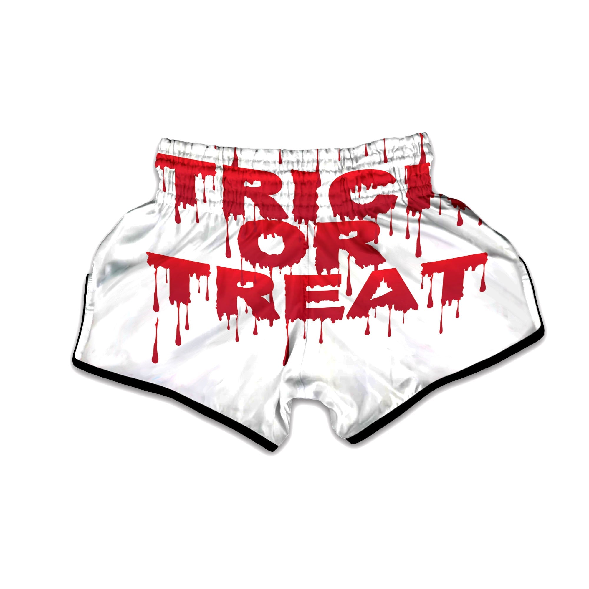 Trick Or Treat Red Blood Halloween Print Muay Thai Boxing Shorts-grizzshop