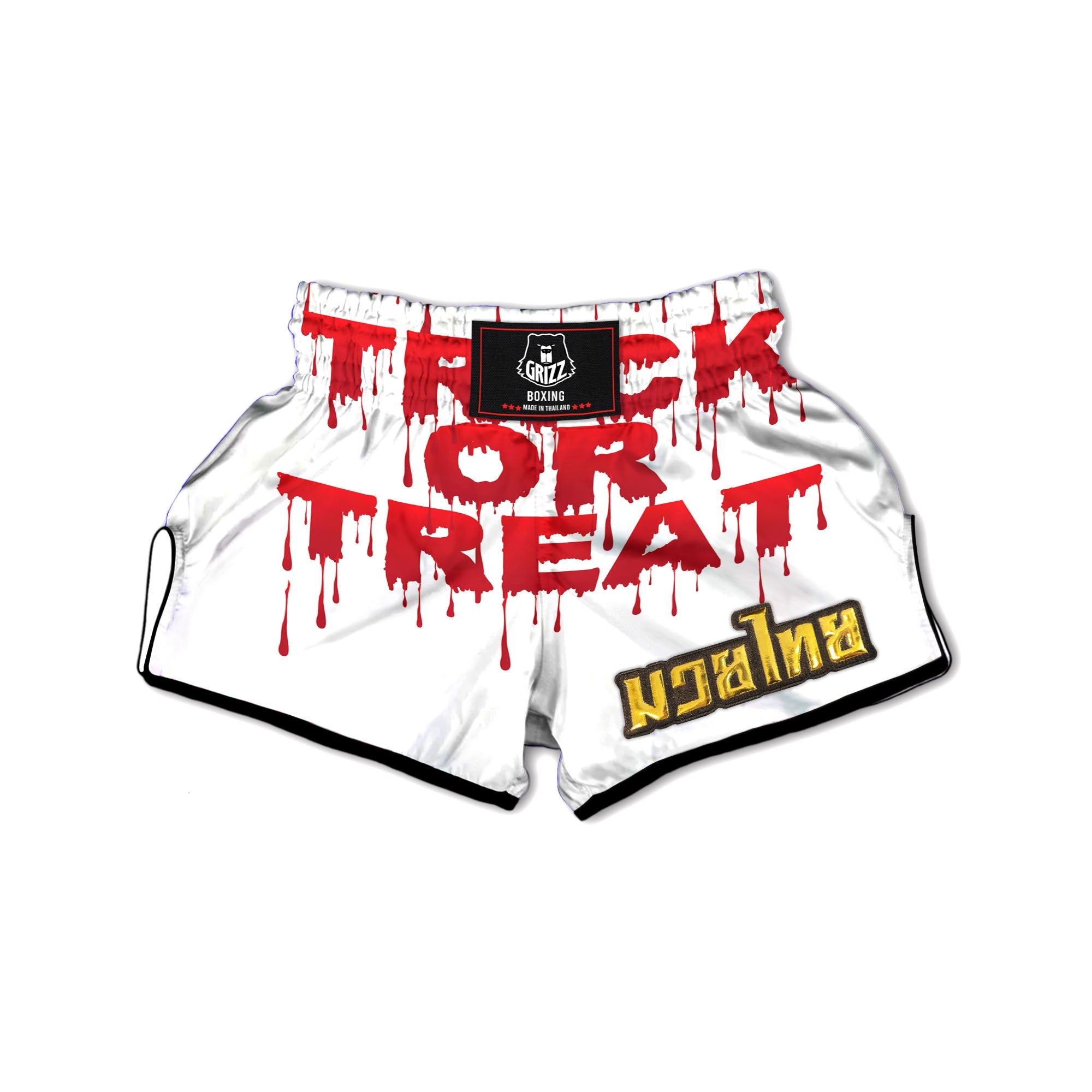 Trick Or Treat Red Blood Halloween Print Muay Thai Boxing Shorts-grizzshop