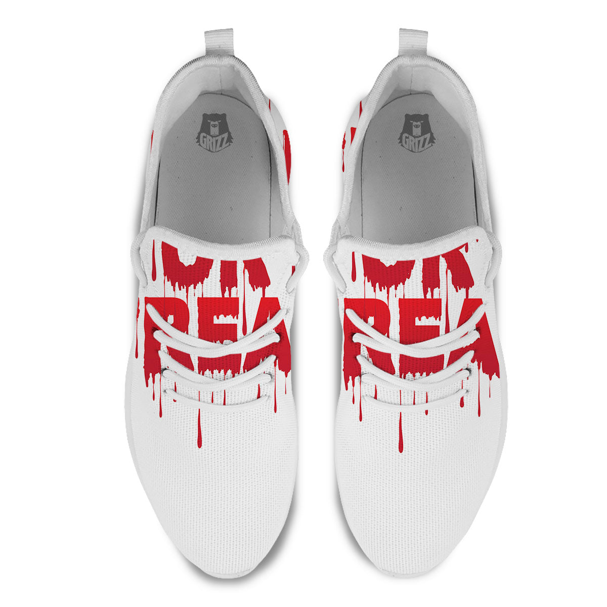 Trick Or Treat Red Blood Halloween Print White Athletic Shoes-grizzshop