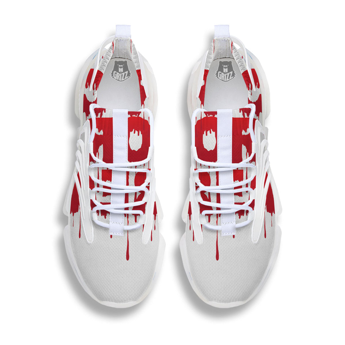 Trick Or Treat Red Blood Halloween Print White Gym Shoes-grizzshop
