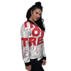 Trick Or Treat Red Blood Halloween Print Women's Bomber Jacket-grizzshop