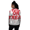 Trick Or Treat Red Blood Halloween Print Women's Bomber Jacket-grizzshop