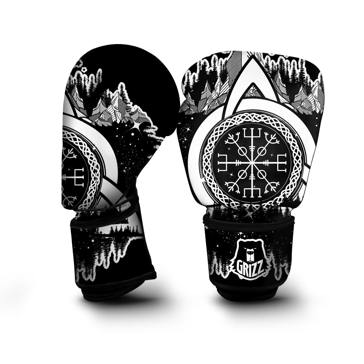 Trinity Knot Viking Celtic Print Boxing Gloves-grizzshop