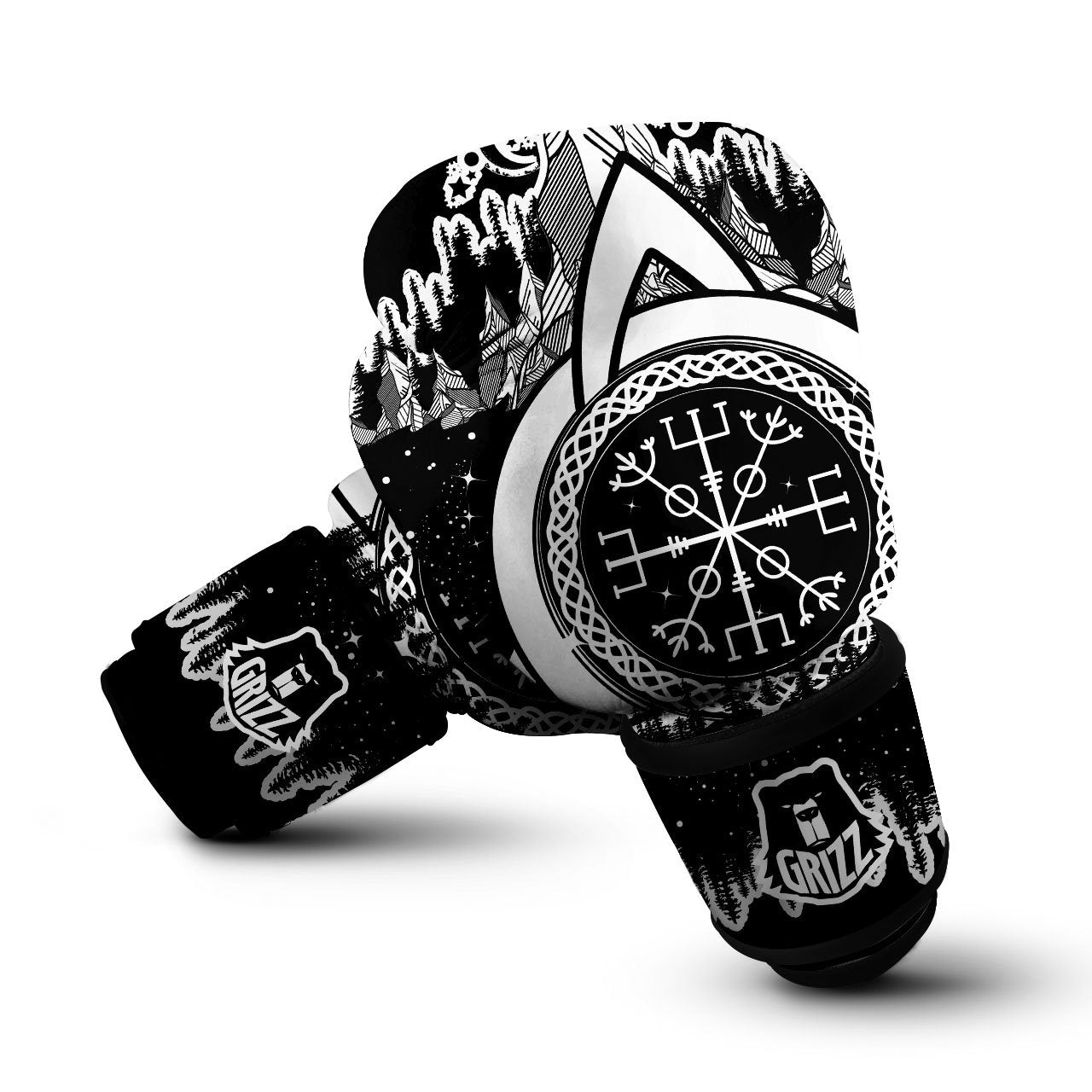 Trinity Knot Viking Celtic Print Boxing Gloves-grizzshop