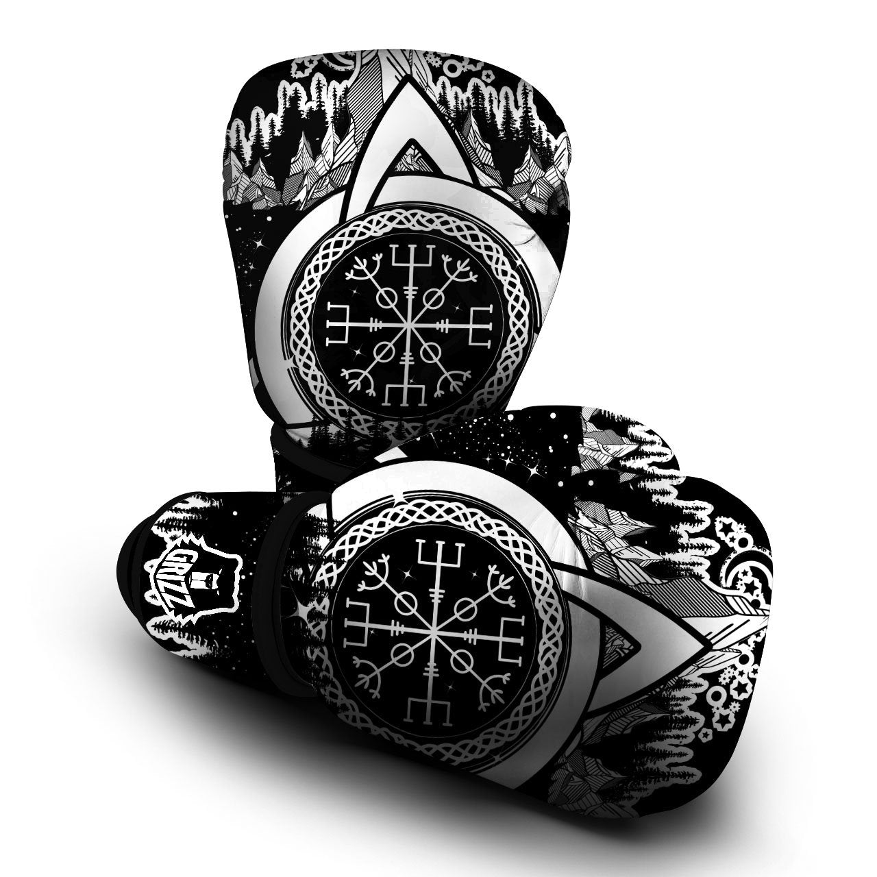 Trinity Knot Viking Celtic Print Boxing Gloves-grizzshop