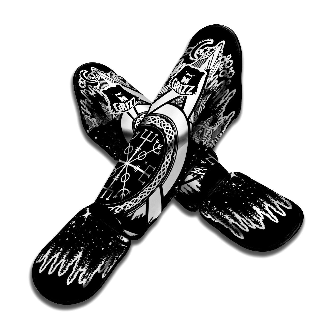 Trinity Knot Viking Celtic Print Muay Thai Shin Guards-grizzshop