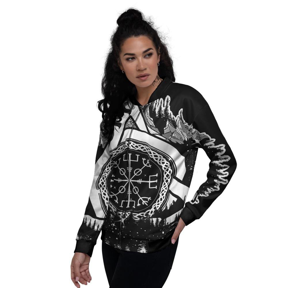 Trinity Knot Viking Celtic Print Women's Bomber Jacket-grizzshop