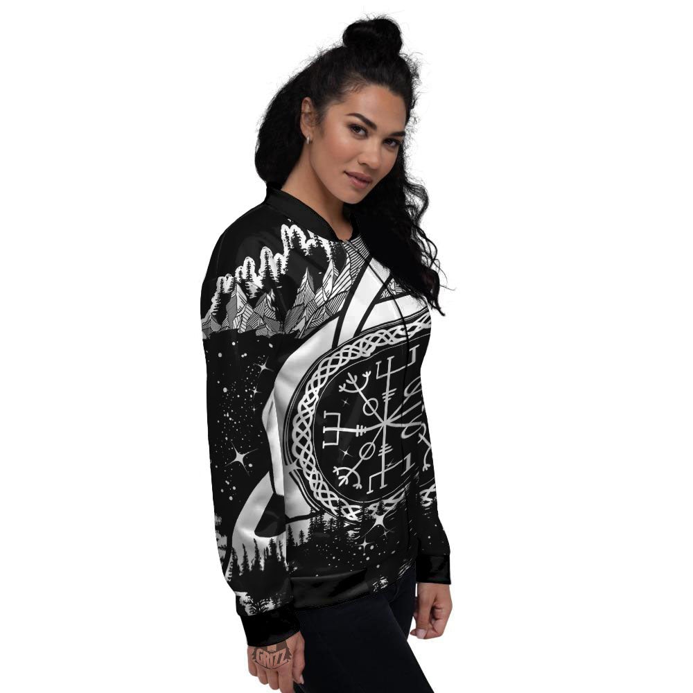 Trinity Knot Viking Celtic Print Women's Bomber Jacket-grizzshop