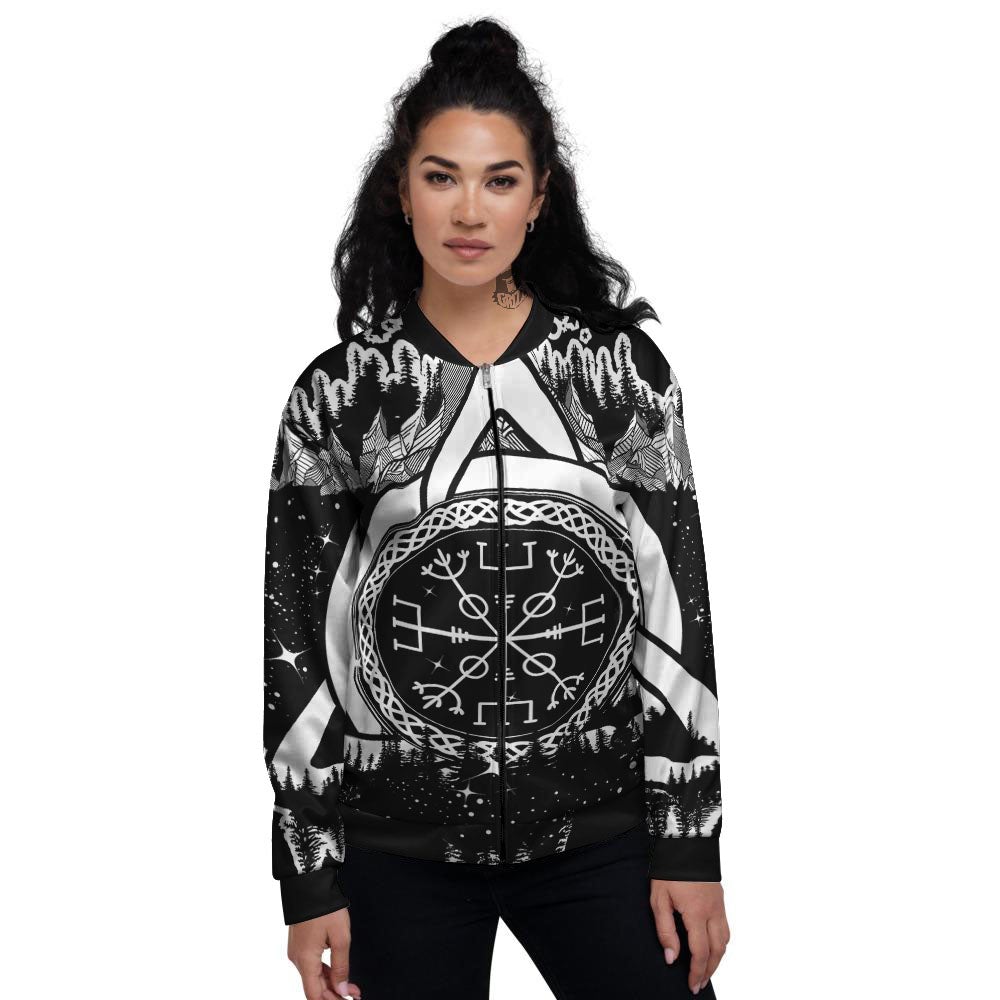 Trinity Knot Viking Celtic Print Women's Bomber Jacket-grizzshop