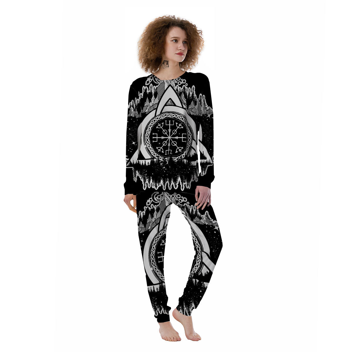 Trinity Knot Viking Celtic Print Women's Pajamas-grizzshop