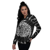 Triple Horn Of Odin Viking Print Women's Bomber Jacket-grizzshop