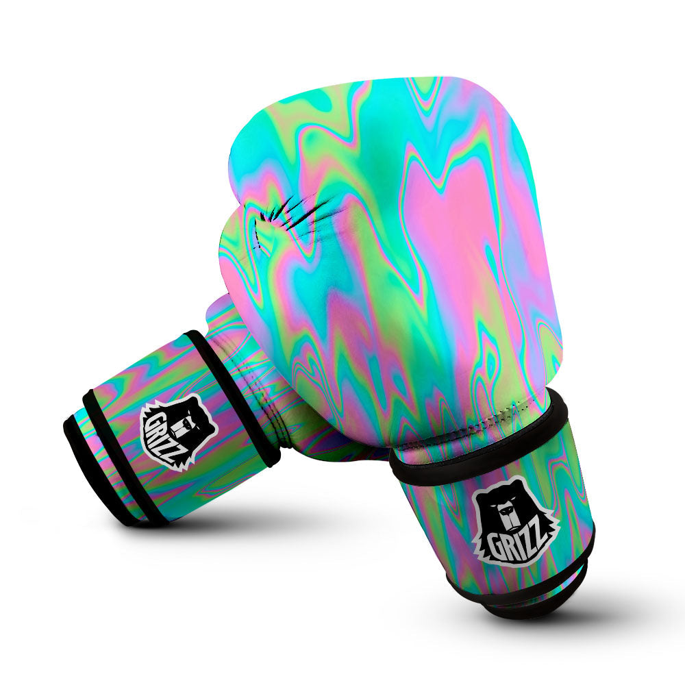 Trippy Abstract Holographic Print Boxing Gloves-grizzshop