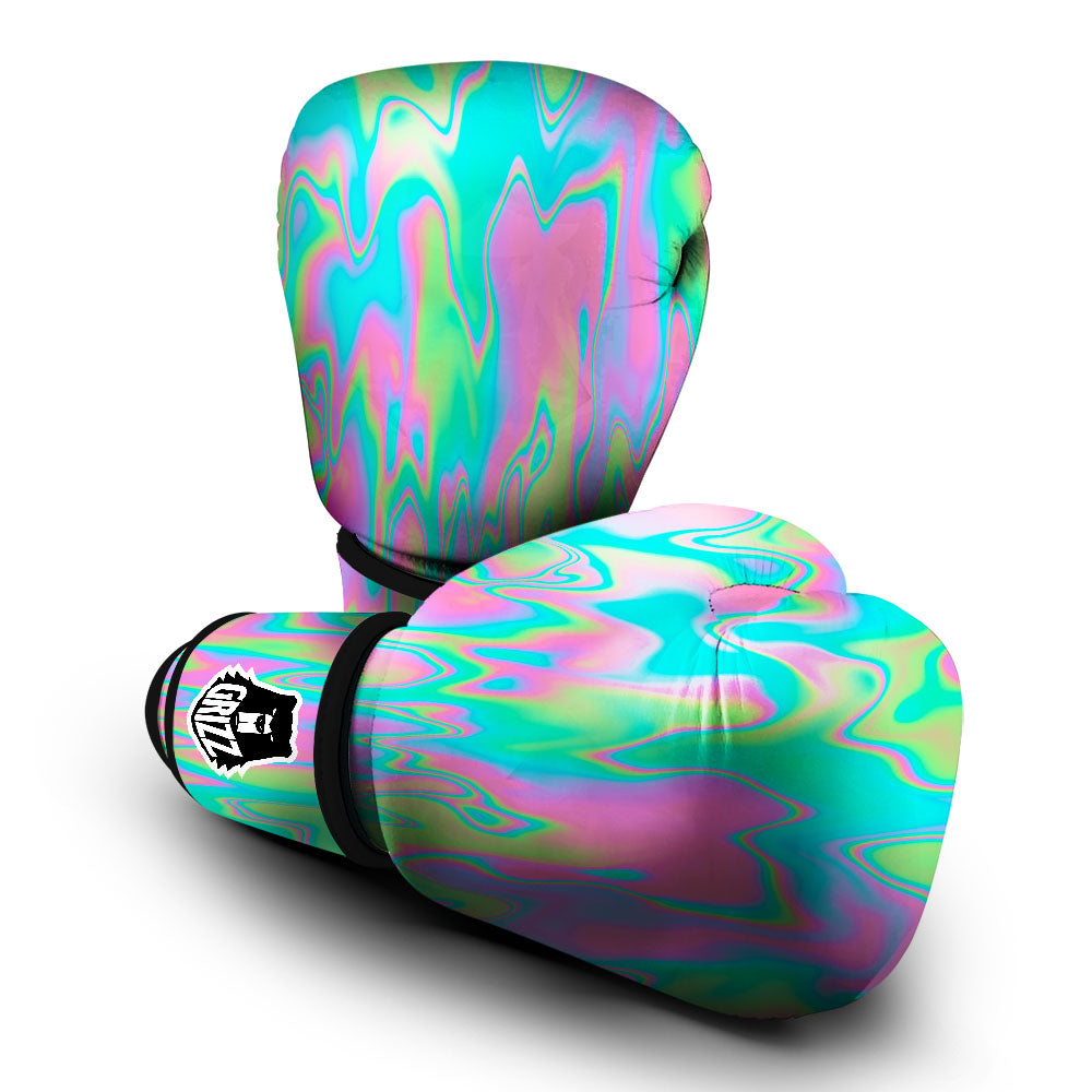 Trippy Abstract Holographic Print Boxing Gloves-grizzshop