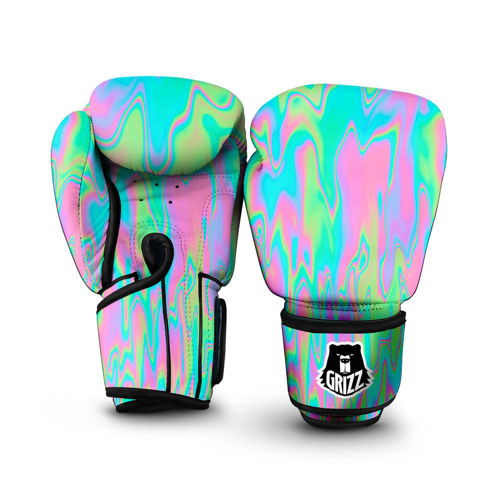 Trippy Abstract Holographic Print Boxing Gloves-grizzshop