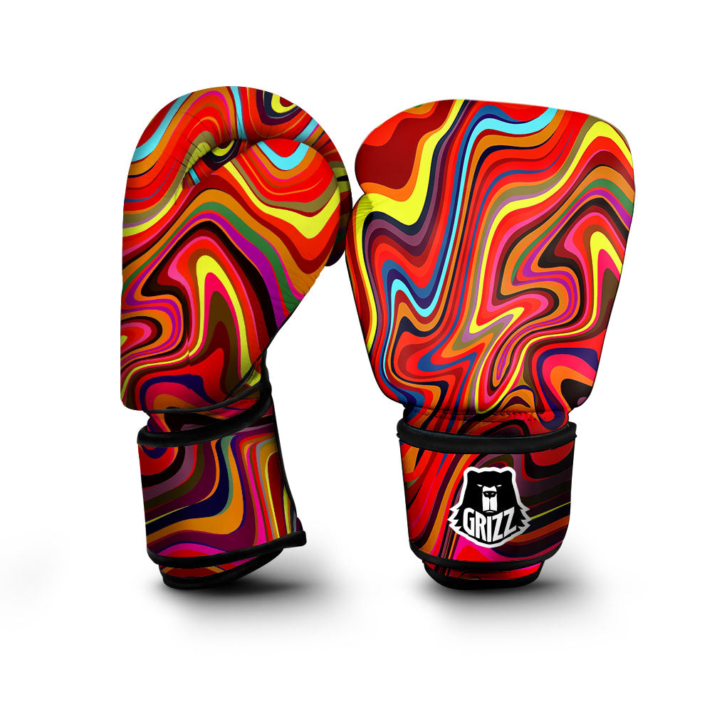 Trippy Abstract Liquid Print Boxing Gloves-grizzshop