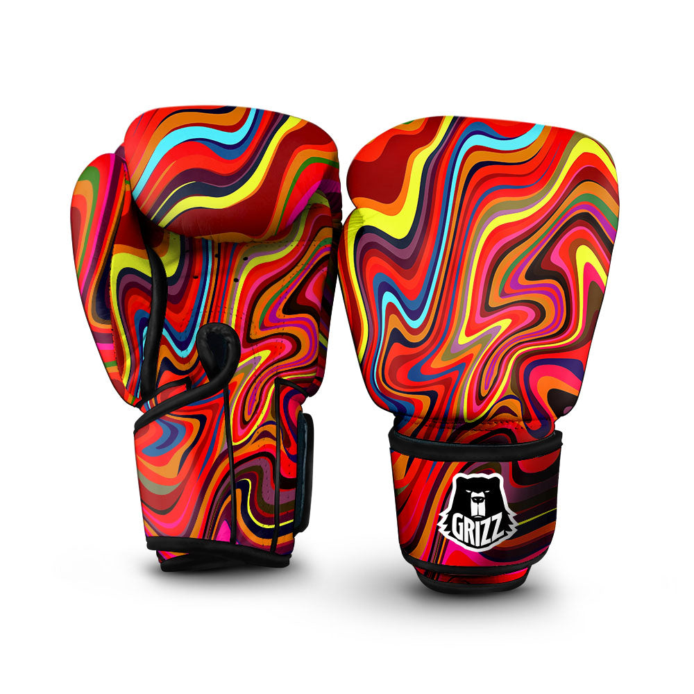Trippy Abstract Liquid Print Boxing Gloves-grizzshop